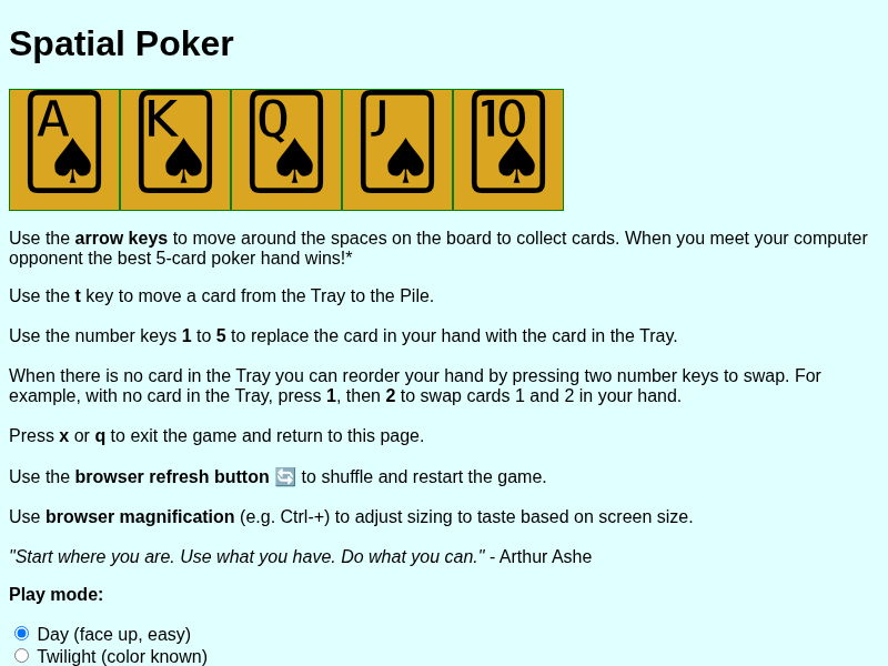 Spatial Poker cover art — Wasm Arcade