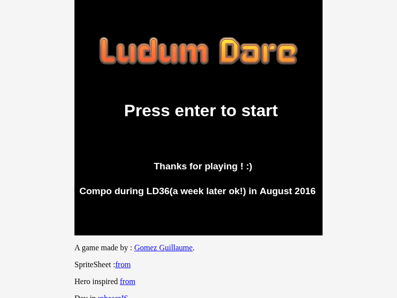 Ludum Dare 36 cover art — Wasm Arcade