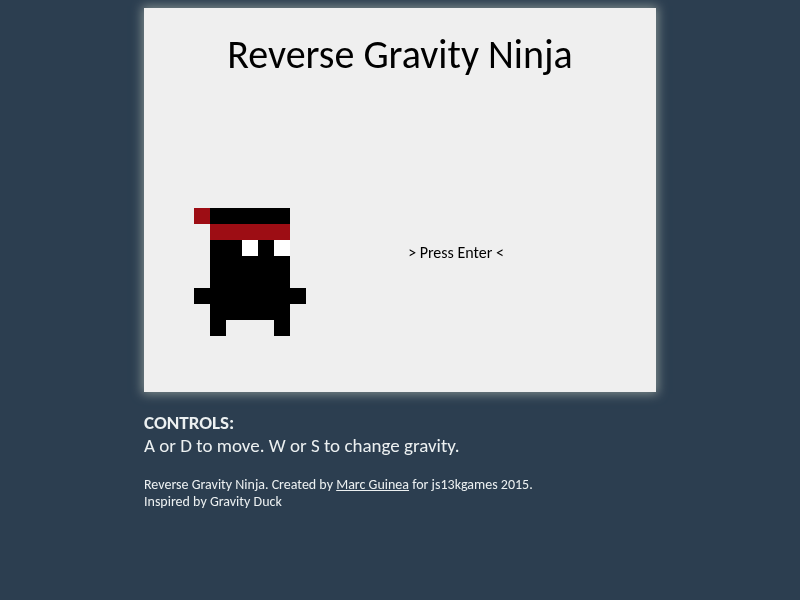 Reverse Gravity Ninja cover art — Wasm Arcade