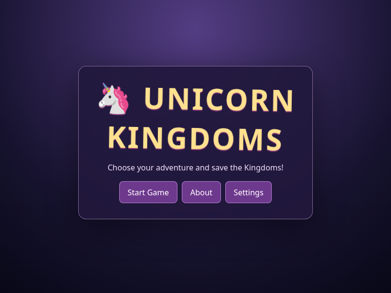 Unicorn Kingdoms cover art — Wasm Arcade