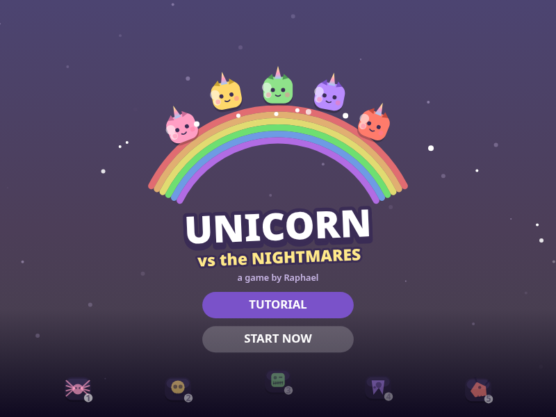 Unicorn vs the Nightmares cover art — Wasm Arcade