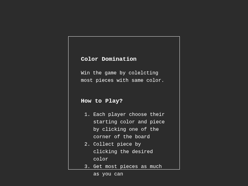 Color Domination cover art — Wasm Arcade