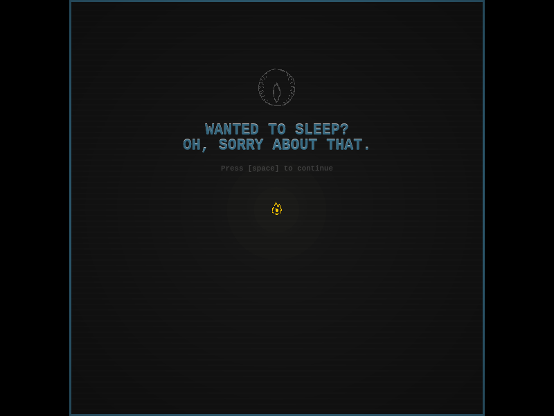 Nestling Fears title screen: Wanted to Sleep? Oh, Sorry About That — Wasm Arcade