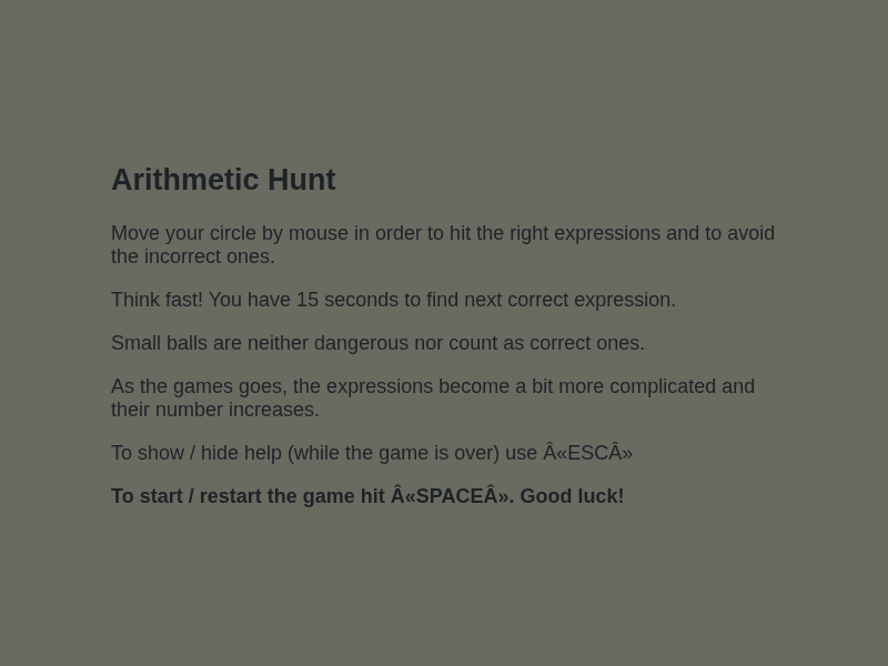 Arithmetic Hunt cover art — Wasm Arcade