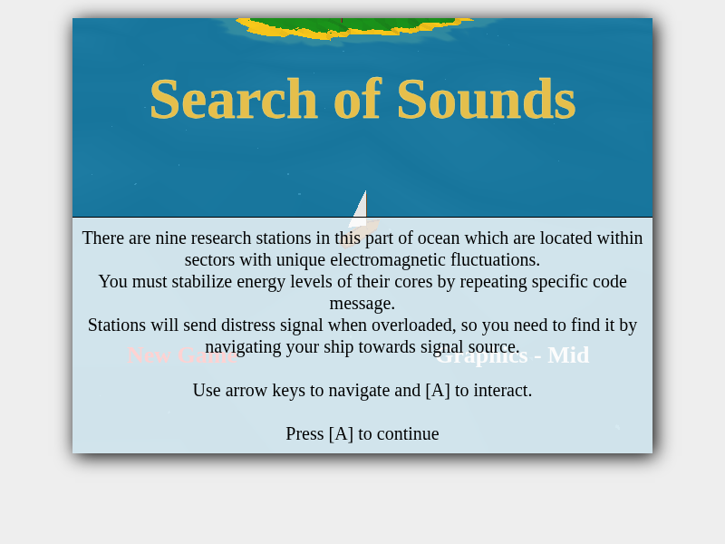 Search of Sounds cover art — Wasm Arcade