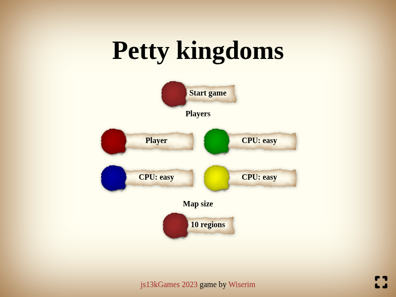 Petty kingdoms cover art — Wasm Arcade