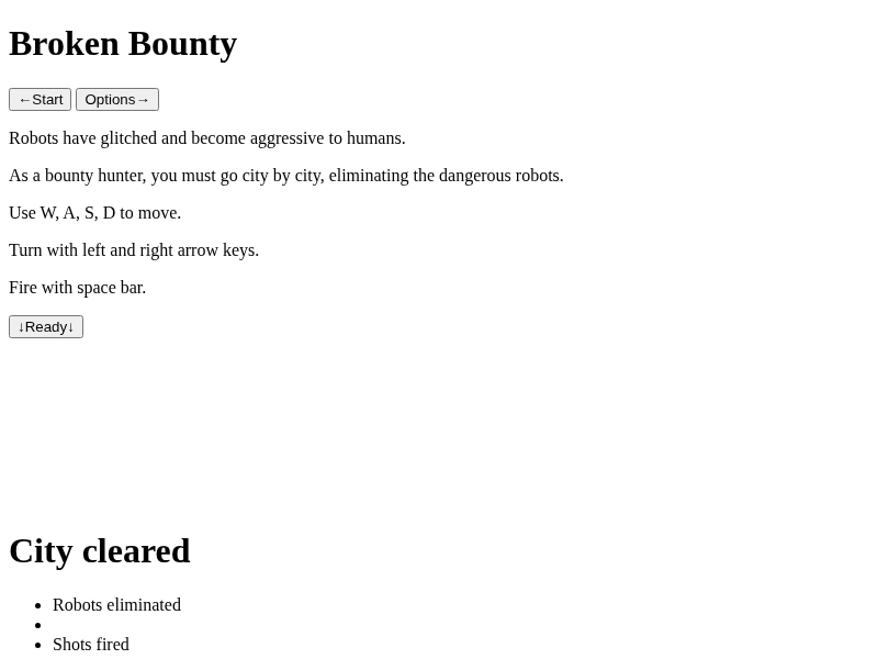 Broken Bounty cover art — Wasm Arcade