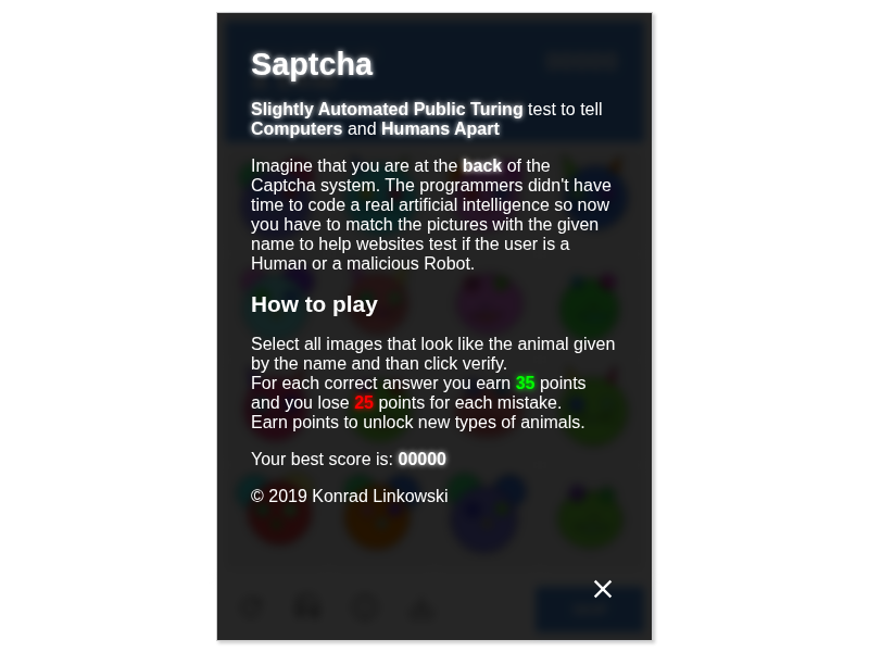 Saptcha cover art — Wasm Arcade